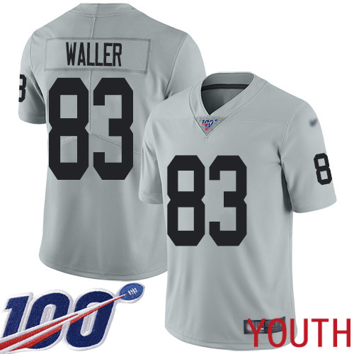 Oakland Raiders Limited Silver Youth Darren Waller Jersey NFL Football 83 100th Season Inverted Legend Jersey